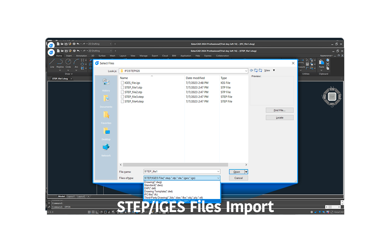 STEP_IGES Files Import alternativa cad